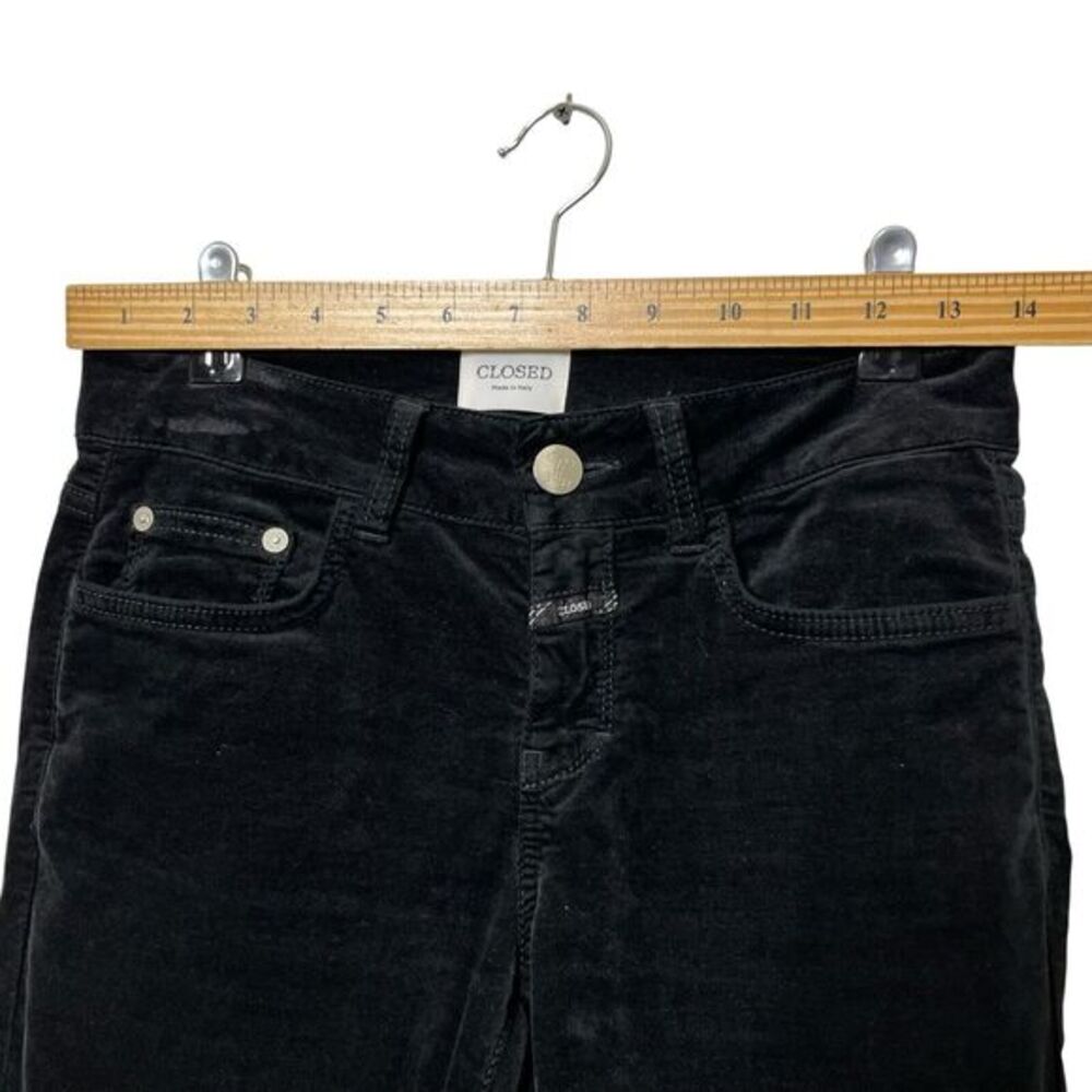 Closed Skinny Velvet Baker Pants Black Stretch Jeans Women's Size 24 Italy - Picture 11 of 14